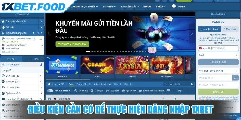 Điều kiện cần có để thực hiện đăng nhập 1xBet